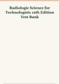 Radiologic Science for Technologists 12th Edition Test Bank&period;