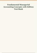 Fundamental Managerial Accounting Concepts 10th Edition Test Bank&period;
