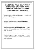 NR 667 CEA Final Exam Study Guide 2026 with Verified Answers&NewLine;&NewLine;
