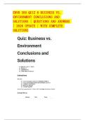 ENVR 350 QUIZ 8 BUSINESS VS&period;&NewLine;ENVIRONMENT CONCLUSIONS AND&NewLine;SOLUTIONS &vert; QUESTIONS AND ANSWERS&NewLine;&vert; 2026 UPDATE &vert; WITH COMPLETE&NewLine;SOLUTIONS