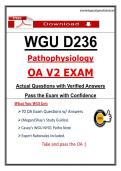 D236 OA V2 Exam &ndash; WGU Pathophysiology Objective Assessment &lpar;2026&rpar; Actual Questions & Study Guide with Expert Rationales