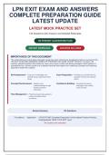 LPN EXIT Exam 2026 - 134 Practice Questions with Answers & Detailed Rationales &vert; Complete Preparation Guide &vert; Latest Update&NewLine;&NewLine;