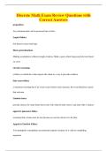 Discrete Math Exam Review Questions with&NewLine;Correct Answers