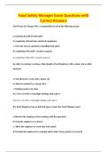 Food Safety Manager Exam Questions with&NewLine;Correct Answers