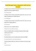 Food Manager Exam 1 Questions with Correct&NewLine;Answers