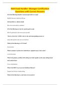 BUNDLE OF AAA Food Handler  QUESTIONS WITH 100&percnt; CORRECT ANSWER