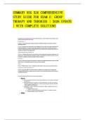 SUMMARY NSG 526 COMPREHENSIVE&NewLine;STUDY GUIDE FOR EXAM 2&colon; GROUP&NewLine;THERAPY AND THEORIES &vert; 2026 UPDATE&NewLine;&vert; WITH COMPLETE SOLUTIONS