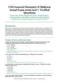 UNE General Chemistry II Midterm Actual Exam &ndash; University of New England &lpar;UNE&rpar; &ndash; 2026&sol;2027 Academic Year &ndash; Verified Questions and Answers for Undergraduate Chemistry and Pre-Health Students