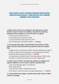 TEXAS SCHOOL SAFETY GUARDIAN PROGRAM CERTIFICATION &vert; COMPLETE EXAM 2026&sol;2027 &vert; QUESTIONS AND 100&percnt; VERIFIED ANSWERS &vert; PASS GUARANTEE&NewLine;&NewLine;