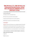 BSN 395 Exam 4 V1 &vert; BSN 395 Entry into &NewLine;Professional Nursing Practice &vert; Actual &NewLine;Q&A with Rationale &lpar;BSN395 Exam 4&rpar; &vert; &NewLine;Nightingale College