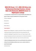 BSN 395 Exam 1 V1 &vert; BSN 395 Entry into &NewLine;Professional Nursing Practice &vert; Actual &NewLine;Q&A with Rationale &lpar;BSN395 Exam 1&rpar; &vert; &NewLine;Nightingale College
