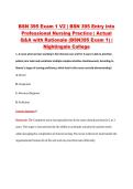 BSN 395 Exam 1 V2 &vert; BSN 395 Entry into &NewLine;Professional Nursing Practice &vert; Actual &NewLine;Q&A with Rationale &lpar;BSN395 Exam 1&rpar; &vert; &NewLine;Nightingale College 