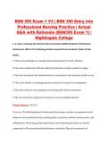 BSN 395 Exam 1 V1&ndash;V3 &vert; BSN 395 Entry into Professional Nursing Practice &vert; Nightingale College &vert; Actual Q&A with Rationale &lpar;BSN395 Exam 1&rpar;