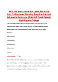 BSN 395 Final Exam V2 &vert; BSN 395 Entry &NewLine;into Professional Nursing Practice &vert; Actual &NewLine;Q&A with Rationale &lpar;BSN395 Final Exam&rpar; &vert; &NewLine;Nightingale College