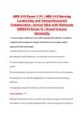 NRS 415 Exam 3 V1 &vert; NRS 415 Nursing &NewLine;Leadership and Interprofessional &NewLine;Collaboration &vert; Actual Q&A with Rationale &NewLine;&lpar;NRS415 Exam 3&rpar; &vert; Grand Canyon &NewLine;University 
