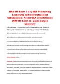 NRS 415 Exam 3 V1&ndash;V3 &vert; NRS 415 Nursing Leadership and Interprofessional Collaboration &vert; Grand Canyon University &vert; Actual Q&A with Rationale &lpar;NRS415 Exam 3&rpar;