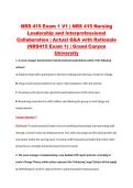 NRS 415 Exam 1 V1 &vert; NRS 415 Nursing &NewLine;Leadership and Interprofessional &NewLine;Collaboration &vert; Actual Q&A with Rationale &NewLine;&lpar;NRS415 Exam 1&rpar; &vert; Grand Canyon &NewLine;University 