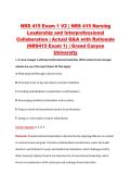 NRS 415 Exam 1 V2 &vert; NRS 415 Nursing &NewLine;Leadership and Interprofessional &NewLine;Collaboration &vert; Actual Q&A with Rationale &NewLine;&lpar;NRS415 Exam 1&rpar; &vert; Grand Canyon &NewLine;University