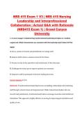 NRS 415 Exam 1 V1&ndash;V3 &vert; NRS 415 Nursing Leadership and Interprofessional Collaboration &vert; Grand Canyon University &vert; Actual Q&A with Rationale &lpar;NRS415 Exam 1&rpar;