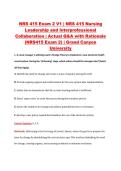 NRS 415 Exam 2 V1 &vert; NRS 415 Nursing &NewLine;Leadership and Interprofessional &NewLine;Collaboration &vert; Actual Q&A with Rationale &NewLine;&lpar;NRS415 Exam 2&rpar; &vert; Grand Canyon &NewLine;University 