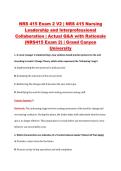 NRS 415 Exam 2 V2 &vert; NRS 415 Nursing &NewLine;Leadership and Interprofessional &NewLine;Collaboration &vert; Actual Q&A with Rationale &NewLine;&lpar;NRS415 Exam 2&rpar; &vert; Grand Canyon &NewLine;University 