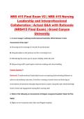 NRS 415 Final Exam V2 &vert; NRS 415 Nursing &NewLine;Leadership and Interprofessional &NewLine;Collaboration &vert; Actual Q&A with Rationale &NewLine;&lpar;NRS415 Final Exam&rpar; &vert; Grand Canyon &NewLine;University
