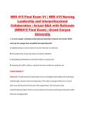 NRS 415 Final Exam V1 &vert; NRS 415 Nursing &NewLine;Leadership and Interprofessional &NewLine;Collaboration &vert; Actual Q&A with Rationale &NewLine;&lpar;NRS415 Final Exam&rpar; &vert; Grand Canyon &NewLine;University