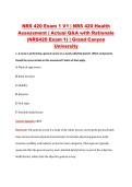 NRS 420 Exam 1 V1 &vert; NRS 420 Health &NewLine;Assessment &vert; Actual Q&A with Rationale &NewLine;&lpar;NRS420 Exam 1&rpar; &vert; Grand Canyon &NewLine;University