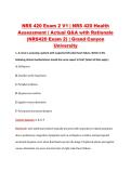 NRS 420 Exam 2 V1 &vert; NRS 420 Health &NewLine;Assessment &vert; Actual Q&A with Rationale &NewLine;&lpar;NRS420 Exam 2&rpar; &vert; Grand Canyon &NewLine;University