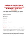 NRS 420 Exam 2 V2 &vert; NRS 420 Health &NewLine;Assessment &vert; Actual Q&A with Rationale &NewLine;&lpar;NRS420 Exam 2&rpar; &vert; Grand Canyon &NewLine;University