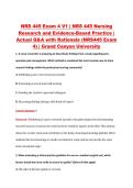 NRS 445 Exam 4 V1 &vert; NRS 445 Nursing &NewLine;Research and Evidence-Based Practice &vert; &NewLine;Actual Q&A with Rationale &lpar;NRS445 Exam &NewLine;4&rpar; &vert; Grand Canyon University