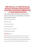 NRS 445 Exam 1 V2 &vert; NRS 445 Nursing &NewLine;Research and Evidence-Based Practice &vert; &NewLine;Actual Q&A with Rationale &lpar;NRS445 Exam &NewLine;1&rpar; &vert; Grand Canyon University 