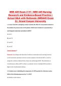 NRS 445 Exam 2 V1 &vert; NRS 445 Nursing &NewLine;Research and Evidence-Based Practice &vert; &NewLine;Actual Q&A with Rationale &lpar;NRS445 Exam &NewLine;2&rpar; &vert; Grand Canyon University
