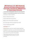 NRS 445 Exam 2 V2 &vert; NRS 445 Nursing &NewLine;Research and Evidence-Based Practice &vert; &NewLine;Actual Q&A with Rationale &lpar;NRS445 Exam &NewLine;2&rpar; &vert; Grand Canyon University