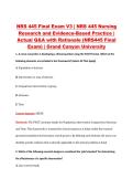 NRS 445 Final Exam V3 &vert; NRS 445 Nursing &NewLine;Research and Evidence-Based Practice &vert; &NewLine;Actual Q&A with Rationale &lpar;NRS445 Final &NewLine;Exam&rpar; &vert; Grand Canyon Universit
