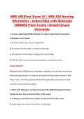 NRS 450 Final Exam V1 &vert; NRS 450 Nursing &NewLine;Informatics &vert; Actual Q&A with Rationale &NewLine;&lpar;NRS450 Final Exam&rpar; &vert; Grand Canyon &NewLine;University
