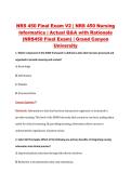 NRS 450 Final Exam V2 &vert; NRS 450 Nursing &NewLine;Informatics &vert; Actual Q&A with Rationale &NewLine;&lpar;NRS450 Final Exam&rpar; &vert; Grand Canyon &NewLine;University