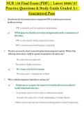 NUR 150 Final Exam &lpar;PDF&rpar; &vert; Latest 2026&sol;27 &NewLine;Practice Questions & Study Guide Graded A&plus;  &NewLine;Guaranteed Pass