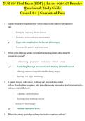 NUR 307 Final Exam &lpar;PDF&rpar; &vert; Latest 2026&sol;27 Practice Questions & Study Guide  Graded A&plus; &vert; Guaranteed Pass 