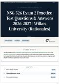 NSG 526 Exam 2 Practice Test Questions & Answers 2026-2027 &vert; Wilkes University &lpar;Rationales&rpar;