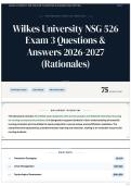 Wilkes University NSG 526 Exam 3 Questions & Answers 2026-2027 &lpar;Rationales&rpar;