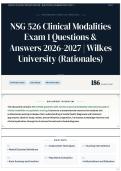 NSG 526 Clinical Modalities Exam 1 Questions & Answers 2026-2027 &vert; Wilkes University &lpar;Rationales&rpar;