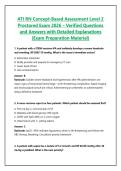 ATI RN Concept-Based Assessment Level 2 Proctored Exam 2026 &ndash; Verified Questions and Answers with Detailed Explanations &lpar;Exam Preparation Material&rpar;