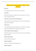 Pump ops Exam Questions with Correct&NewLine;Answers