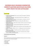 COLORADO HEALTH INSURANCE EXAMINATION &NewLine;COMPLETE QUESTIONS AND DETAILED SOLUTIONS &NewLine;LATEST UPDATE THIS YEAR JUST RELEASED 