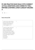 PC 832 PRACTICE QUIZ EXAM WITH CORRECT ACTUAL QUESTIONS AND CORRECTLY WELL DEFINED ANSWERS LATEST ALREADY GRADED A