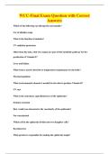 WCC-Final Exam Question with Correct&NewLine;Answers