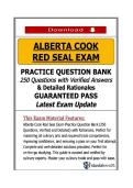 Alberta Cook Red Seal Exam &ndash; Practice Question Bank&colon; 250 Questions with Verified Answers & Detailed Rationales &vert; AIT-Aligned &vert; Interprovincial Standards Red Seal Endorsement &vert; 2026&sol;2027 Edition &vert; Guaranteed Pass &vert; Instant Download&NewLine;&NewLine;