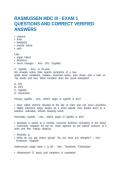 RASMUSSEN MDC III - EXAM 1 QUESTIONS AND CORRECT VERIFIED ANSWERS