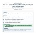 NSG526 &sol; NSG 526 Exam 2 &lpar;2026 &sol; 2027 Update&rpar;&colon; Clinical Modalities in Advanced Psychiatric Mental Health Nursing Practice &vert; Rated A Guide with Verified Answers - Wilkes